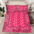thumbnail image 2 of Homewish Retro Flower Paisley Bed Sheets,Vintage Bohemain Geometric King Sheets,Pink Black Sheet Set For Men Women,Microfiber Bedroom Decor,4 Pieces, 2 of 7