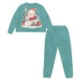 thumbnail image 6 of FOR U DESIGNS Christmas Snowman Drawstring Pajamas for Women Set Sleepwear Long Crew Neck Tops and Pants for Women 2 Pack Size 2XL Xmas Nightwear with Pockets Winter, 6 of 6
