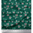 thumbnail image 1 of Soimoi Cotton Poplin Fabric Leaves & Rose Floral Print Fabric by the Yard 56 Inch Wide, 1 of 1