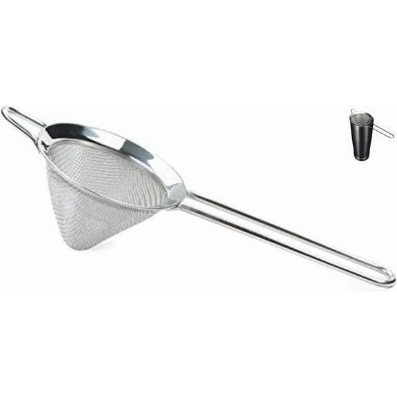 Premium Cocktail Strainer – Fine Mesh Cone Filter for Professional Bartending & Home Mixology, Silver(Silver)