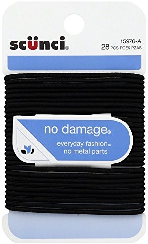 scünci No Damage Elastic Hair Ties - Fine Hair - 2mm - 34pcs