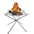 thumbnail image 3 of MojiDecor Fogata portátil, Fogata plegable de acero inoxidable para acampar, Chimenea de malla de acero inoxidable, Fogata al aire libre, Patio, Camping, Barbacoa, Jardín, Patio trasero Ormromra LKX-1195, 3 of 6