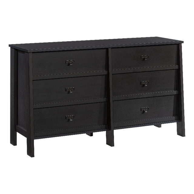 Sauder Commode en Bois Manufacturé à 6 Tiroirs en Chêne Corbeau