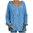 thumbnail image 2 of Aboser Chunky Knit Sweaters fro Women Pullover Long Sleeve Hooded Sweater Tops Plus Size Warm Winter Knitwear Cozy Soft Long Sleeve Jumpers Loose Fit Casual Hoodies, 2 of 6