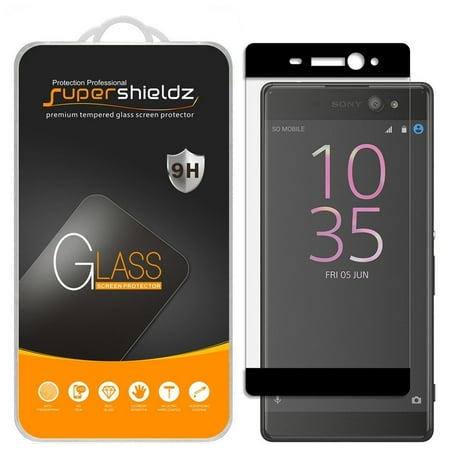 [2-Pack] Supershieldz for Sony "Xperia XA Ultra" [Full Screen Coverage] Tempered Glass Screen Protector, Anti-Scratch, Anti-Fingerprint, Bubble Free (Black Frame)