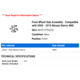thumbnail image 2 of Front Wheel Hub Assembly - Compatible with 2005 - 2015 Nissan Xterra 4WD 2006 2007 2008 2009 2010 2011 2012 2013 2014, 2 of 2