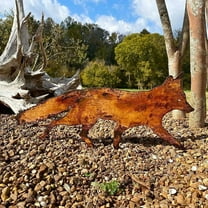 Rustic Metal Fox Garden Decoration with Stakes-Woodland Animals Yard Gift for Her-Birthday Gift- Art Sculptures A