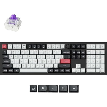 Keychron Q6 HE Wireless Mechanical Keyboard, 100% Full Size, QMK, 2.4GHz/Bluetooth/Wired, Hot-Swappable Gateron Magnetic Switches, Carbon Black – Mac/Windows
