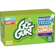 Go-GURT Kids Fat Free Yogurt Variety Pack, Gluten Free, 2 oz Yogurt Tubes (24 Count)