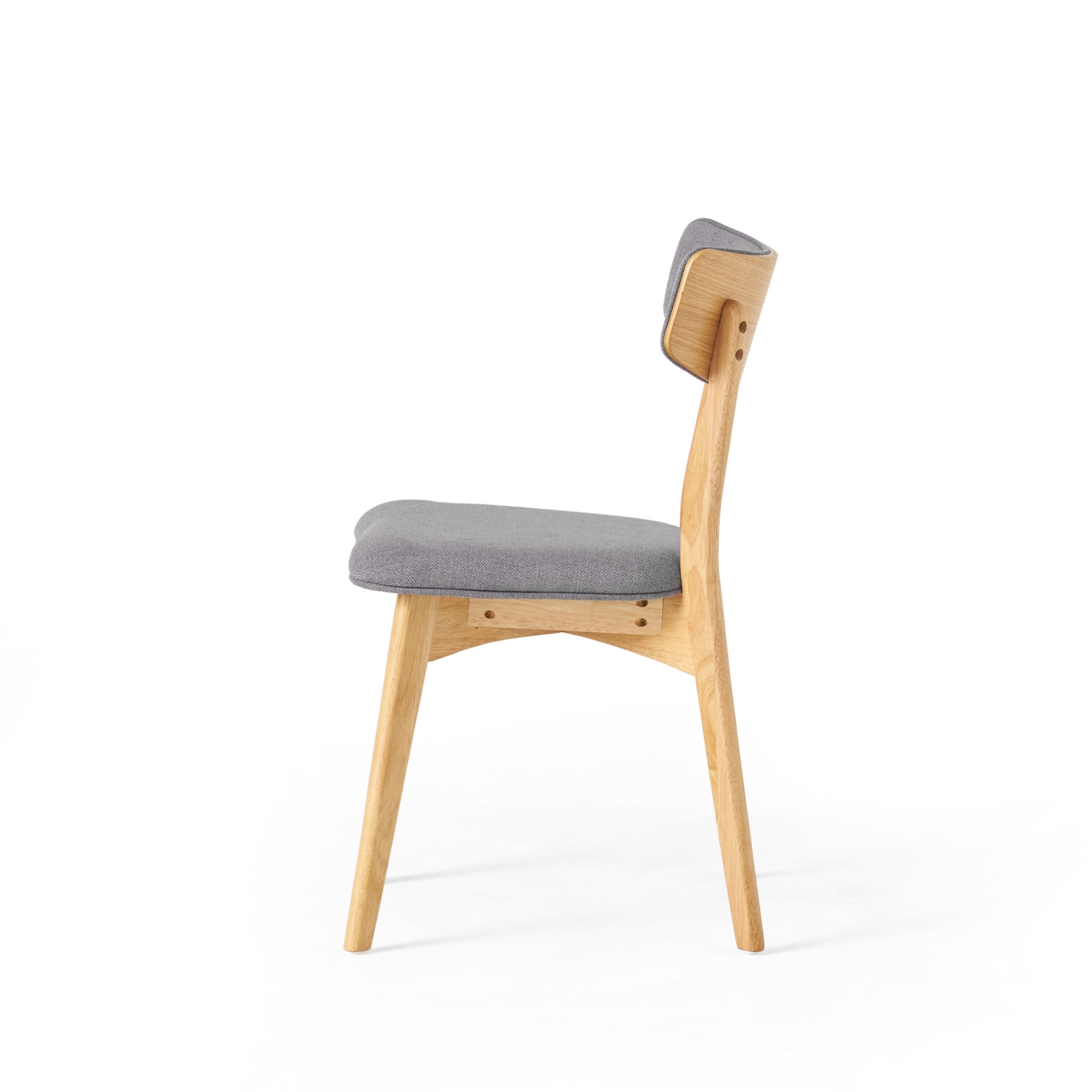 Noble House Sadie Indoor Mid Century Modern Fabric Dining Chairs, Set of 4, Grey+Natural