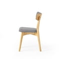 thumbnail image 6 of Noble House Sadie Indoor Mid Century Modern Fabric Dining Chairs, Set of 4, Grey+Natural, 6 of 7