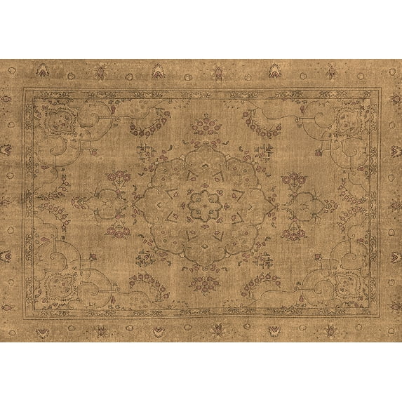 Ahgly Company Indoor Rectangle Oriental Brown Industrial Area Rugs, 6' x 9'