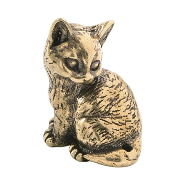 Mini estatua de gato, decoración del hogar, manualidades, colección realista, linda figura de gatito. 28x21cm