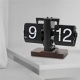 thumbnail image 5 of ITIGOITIE Retro Digital Flip Desk Clock, Vintage & Silent, Walnut Wood Base, Home/Office Decor(No Battery Included)-Black, 5 of 6