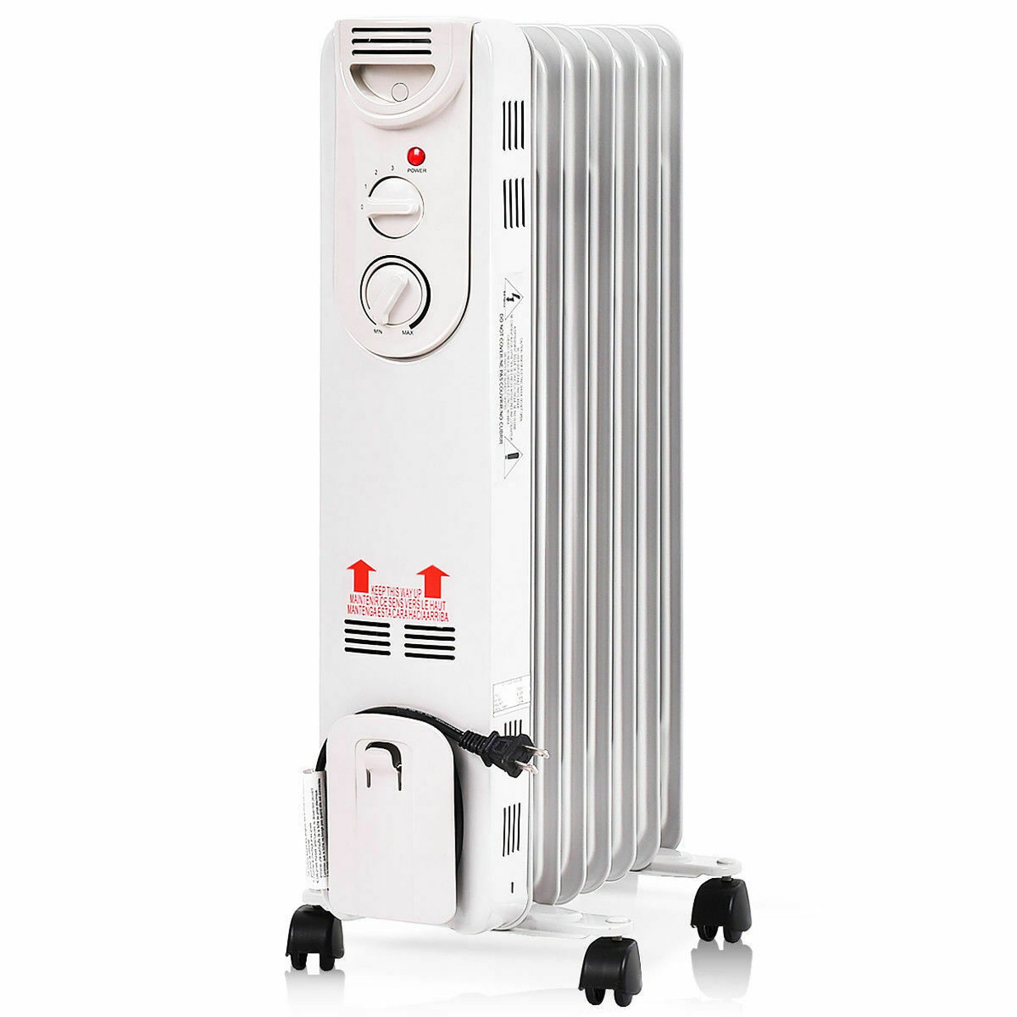 White 2000 W Electric Heater with 3 Heat Settings Overheat Protection Adjustable Thermostat Igenix IG2600 Portable Oil Filled Radiator