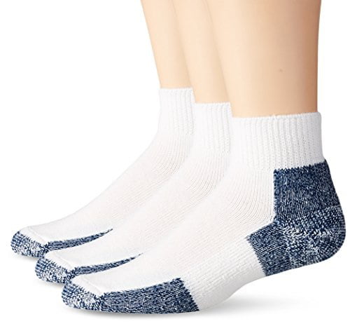 thorlos unisex jmx running thick padded ankle sock, white (3 pack ...