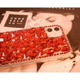 thumbnail image 3 of iPhone 11 Bling Glitter Case,Luxury Shiny Diamond Crystal Rhinestone Sparkly Jewelled Gemstone 3D Handmade Clear Cover Case for iPhone 11 6.1'' (Red), 3 of 8