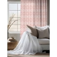 thumbnail image 4 of Sheer Curtains 63 Inch Length, Pink Boho Semi Sheer Curtains Light Filtering Window Treatment, Vintage Ethnic Tribe Abstract Art Privacy Voile Drapes for Living Room Bedroom 52x63 Inch, 4 of 7