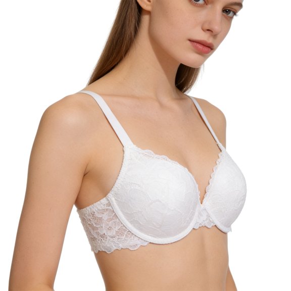 Yuanlong Women's Lace Bras Push Up Bra Lift Support Side Coverage Adjustable Spaghetti Straps Elegant Daily Wear Bras