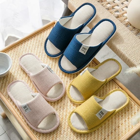 OATIPHO Navy Lovers Slippers NonSlip Lightweight Indoor Cotton Linen Slippers for Home 24CM 7US 4.5UK 38EU 9.432Inch