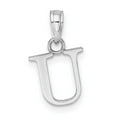 thumbnail image 4 of Diamond2Deal 14K White Gold Block Letter U Initial Pendant for Women, 4 of 6
