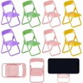 thumbnail image 1 of Mini Folding Chair Phone Stand Holder Desktop Foldable Candy Color Lazy Funny 8Pcs 4 Color Cute Cell Mobile Phone Holder Multi Angle Functions Miniature Furniture Accessories, 1 of 6