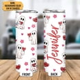 thumbnail image 2 of Personalized Halloween Skinny Tumbler - Cute Ghost with Heart Tumbler - Spooky Season Gifts - Halloween Gifts for Couples Girlfriend Boyfriend - Custom Name 20oz Stainless Steel Tumbler, 2 of 6