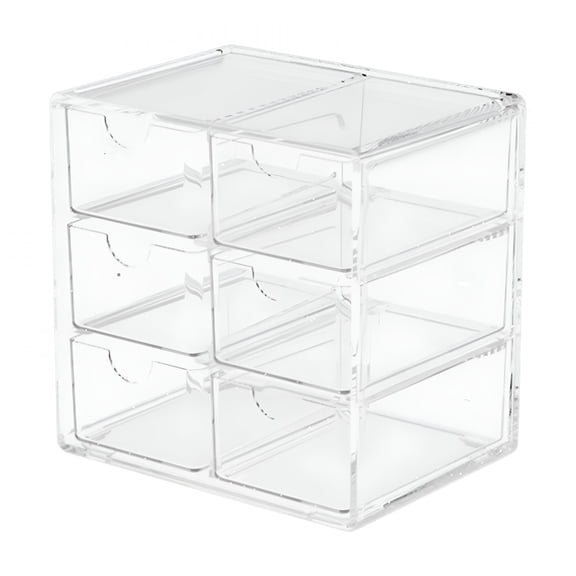 XIBUFE Acrylic Drawer Makeup Organizer with 6 Drawers Stackable for Vanity Craft