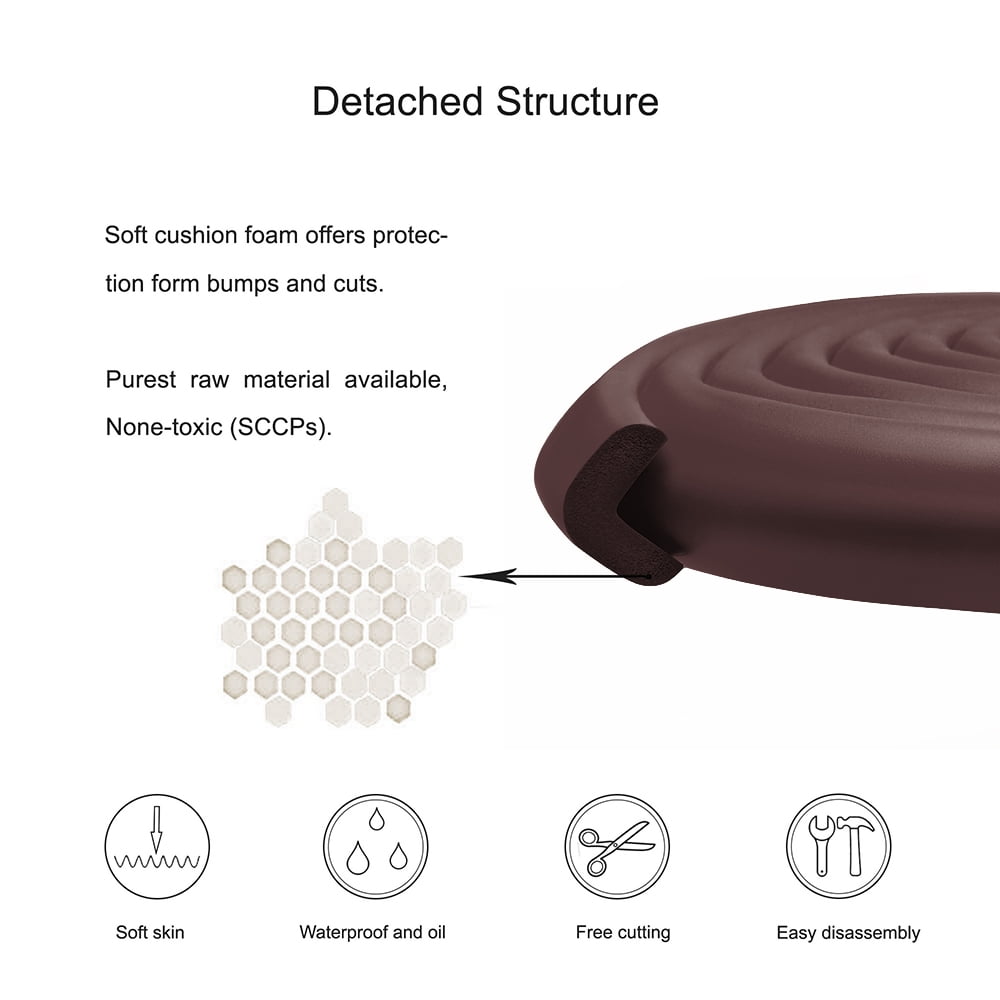 Tritina Corner and Edge Guards - 14ft (4.3m) [ 13ft Edge Cushion + 8 Corner Cushion ] Premium Childproofing Protector,Child Safety,Home Safety 1st Mamami