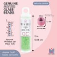 thumbnail image 3 of Miyuki Delica Seed Beads – Size 11/0 (1.6 mm), DB1858, Silk Inside Dyed Mint Green, 7.2 g, Approx. 1440 Beads, 3 of 7