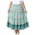 thumbnail image 3 of Agnes Orinda Women's Plus Size Skirts Boho Curvy Elastic High Waist A-Line Maxi Tiered Skirts with Pockets 2X Light Green, 3 of 5