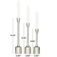 thumbnail image 4 of CosmoLiving by Cosmopolitan 3 Candle Silver Aluminum Metal Slim Candle Holder with Block Bases, Set of 3, 4 of 12