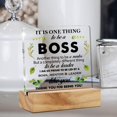 thumbnail image 6 of Inspirational Boss Appreciation Gift Boss Gifts for Mentor Leader, Boss Quote Desk Decor Acrylic Leadership Desk Plaque Sign with Wood Stand Home Office Desk Sign Keepsake, 6 of 6