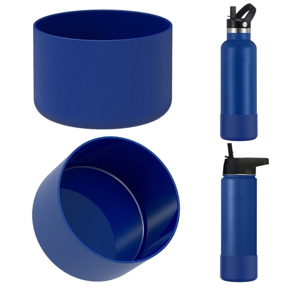 Linkidea 2 Pack Water Bottle Boot Compatible with IRON °FLASK Wide/Narrow Mouth 12oz/14oz/16oz/18oz/20oz/22oz/24oz, Silicone Bottle Bottom Sleeve Cover Bumper Protector (Cobalt)