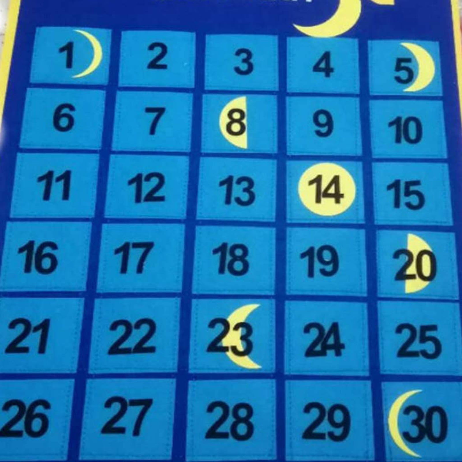 30 Days Ramadan Blanket Cloth Art Calendar Eid Mubarak Hanging Countdown Calendar for Kids Eid Gift Party Advent Calendar 2021 Ramadan Decorations #01