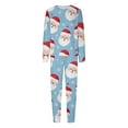 thumbnail image 7 of Odeerbi Christmas Pajamas for Family Holiday Long Sleeve Family Christmas Pajamas Matching Sets Mom Parent Child Printed Loungewear Set Two-Piece Sleepwear Xmas PJs Set Light Blue, 7 of 7