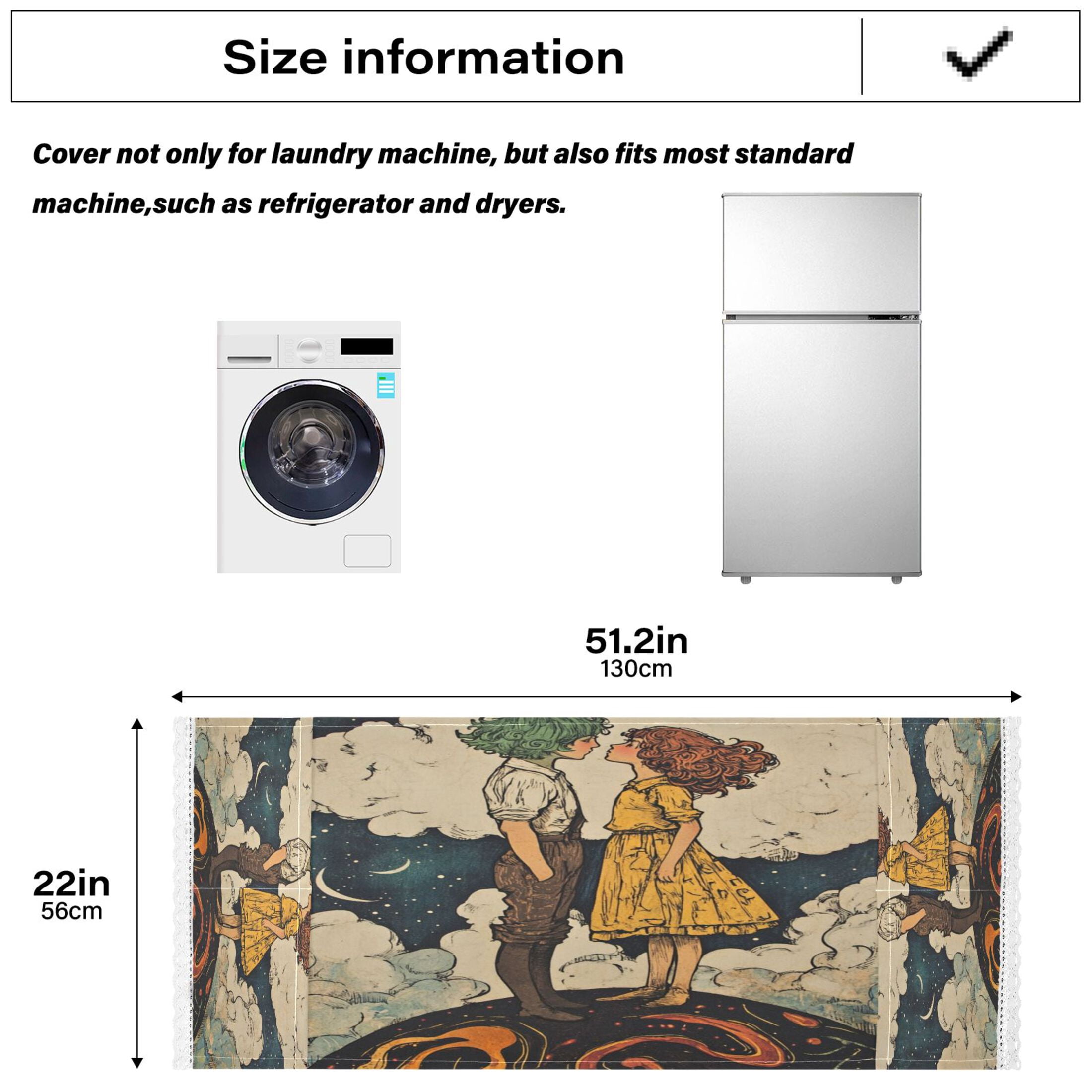 WOBOGO Young Lovers Illustration Washing Machine Cloth Dryer Refrigerator Top Cover Protective Non-Slip Mat For Kitchen Laundry