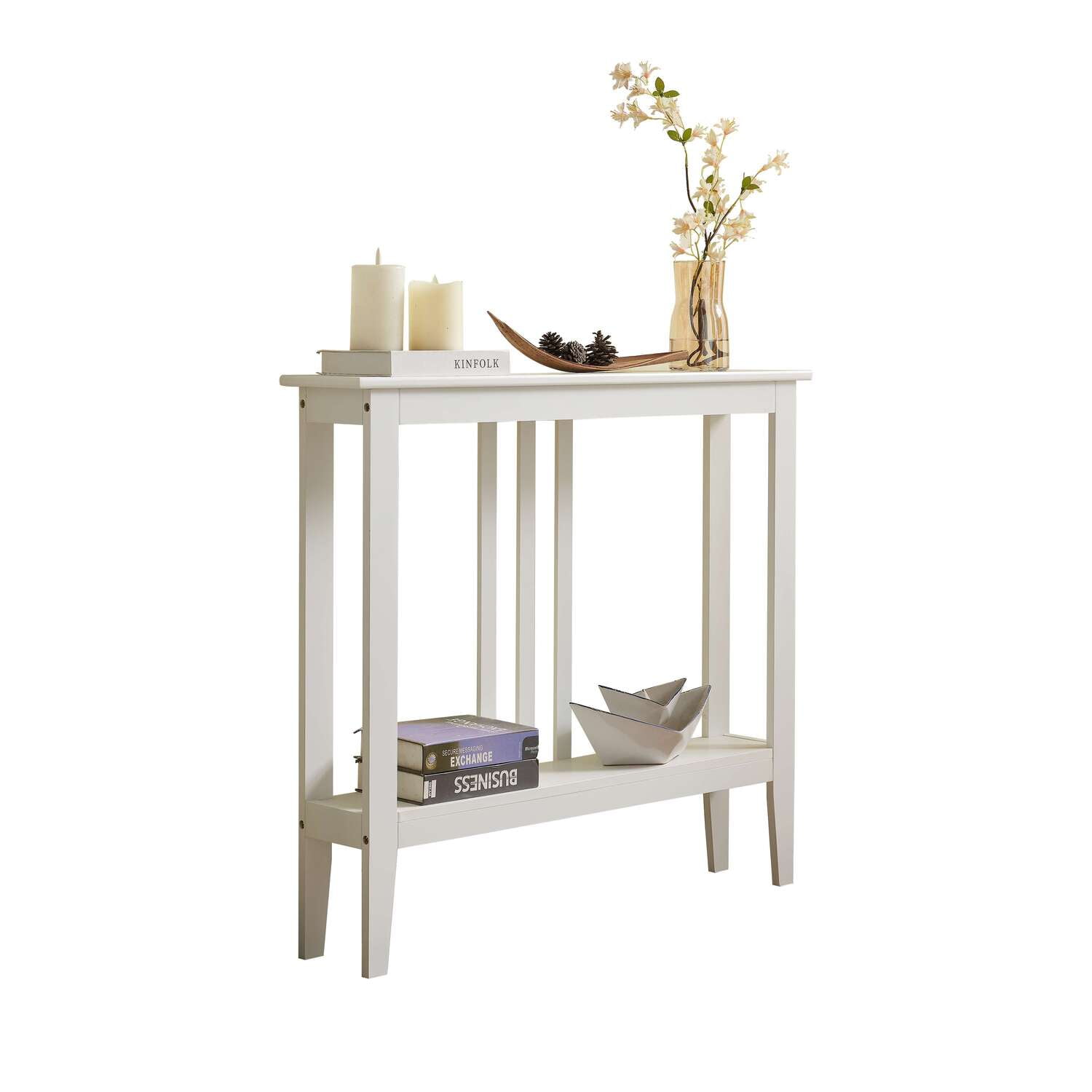 InRoom Furniture C1153-WH 36 x 7 x 32 in. Console Table