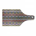 thumbnail image 1 of Chevron Cutting Board, Chevron Schemes on Wood Texture Geometrical Similar to Triangle Vibrant Graphic, Tempered Glass Cutting and Serving Board, Wine Bottle Shape, Multicolor, by Ambesonne, 1 of 1