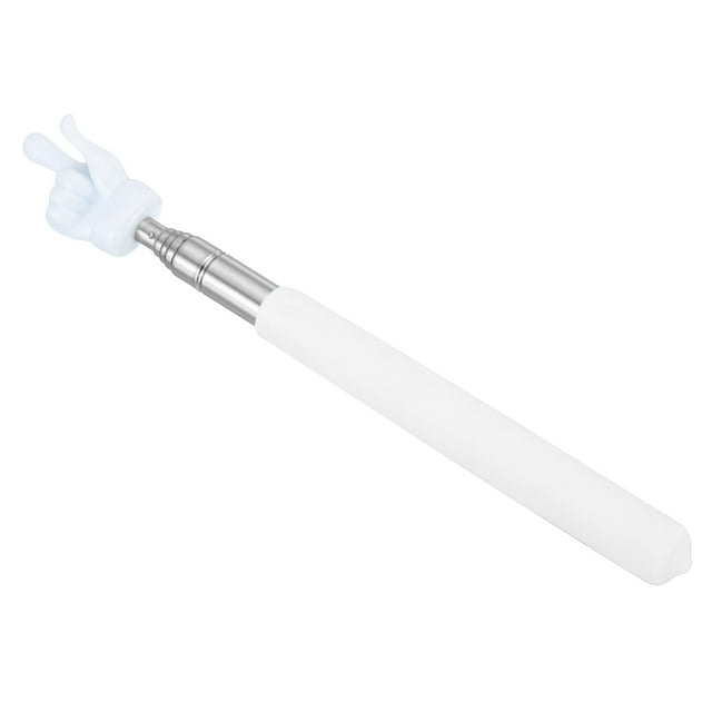 Unique Bargains Telescopic Teachers Pointer Stick, 1 Pcs Classroom Hand Finger Pointer, White