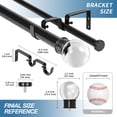 thumbnail image 3 of Urbanest Crystal Ball Manhattan 1" 5/8" Double Drapery Curtain Window Rod Set - 48" to 84", Black, 3 of 6