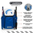 thumbnail image 6 of Guardian Titan Baseball Bags for Youth Boys - Kids Baseball Bag - Durable Bat Bag - Holds 2 Bats - Hook to Hang on Fence - Royal/White - New, 6 of 10