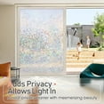 rabbitgoo Window Privacy Film, 3D Decorative Window Vinyl, Stained Glass Window Decals, 35.4 x