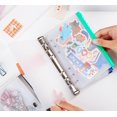thumbnail image 3 of shiyou-Colorful A6 Binder Pockets - 18Pcs 6-Hole Zipper Pouch Folders, Clear Waterproof PVC Loose Leaf Bags for Cash Notebook Insert Pages, 3 of 4