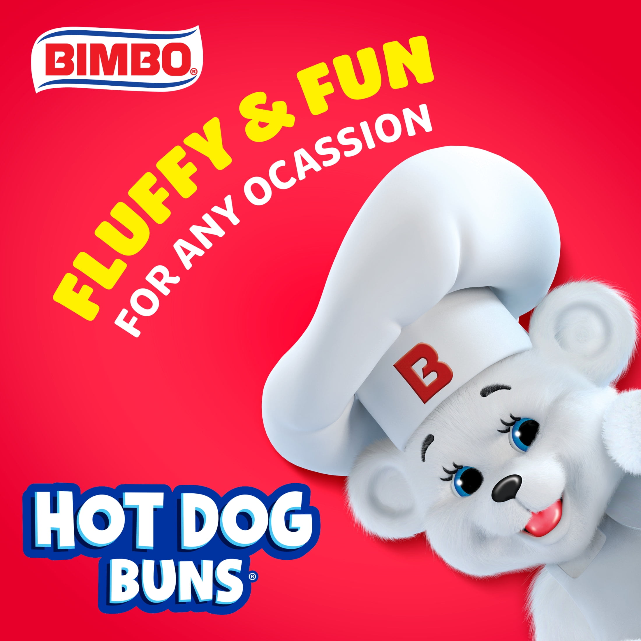 Bimbo White Hot Dog Buns, 8 count, Hot Dog Buns, 14 oz Bag