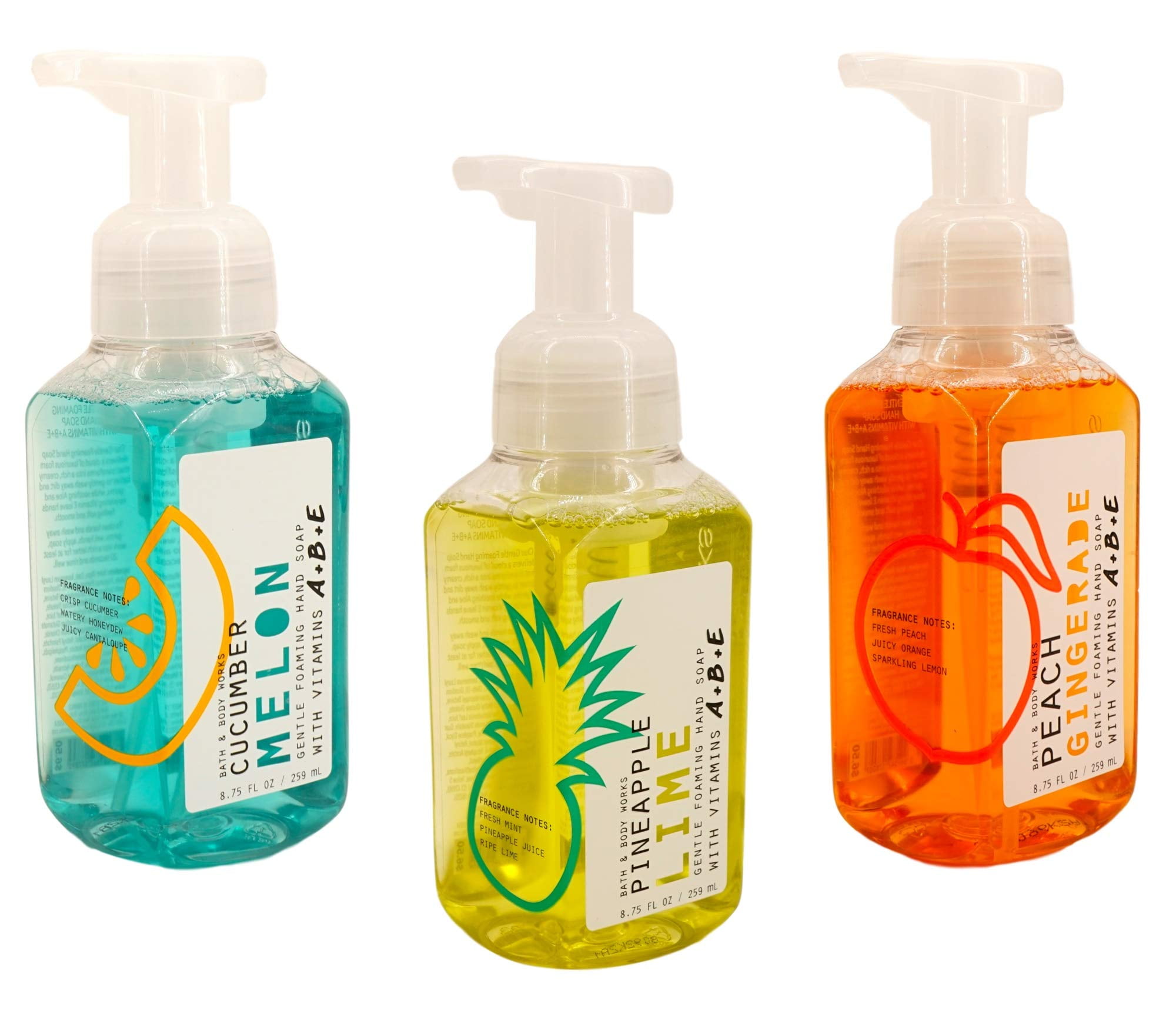 Gentle Foaming Hand Soap (3 Pack, 1 of each scent) Bundle Peach