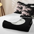 thumbnail image 4 of Homewish Pink Cherry Blossom Twin Quilt Set,Japanese Landscape Twin Coverlet Set,Black Pink,2-Piece, 4 of 7