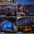 thumbnail image 4 of Meteor Shower Rain Lights, 8 Tubes 192 LED Falling Rain Lights Extendable Icicle Cascading Plug in Snow String Lights for Holiday Party Patio Garden Decoration (Blue), 4 of 15