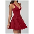 thumbnail image 4 of PISONIC Robe de Tennis à Col en V Profond avec Short Intégré et Soutien-Gorge Robe Athlétique pour Femmes Robe d'Entraînement de Golf d'Été avec Poches, 4 of 7