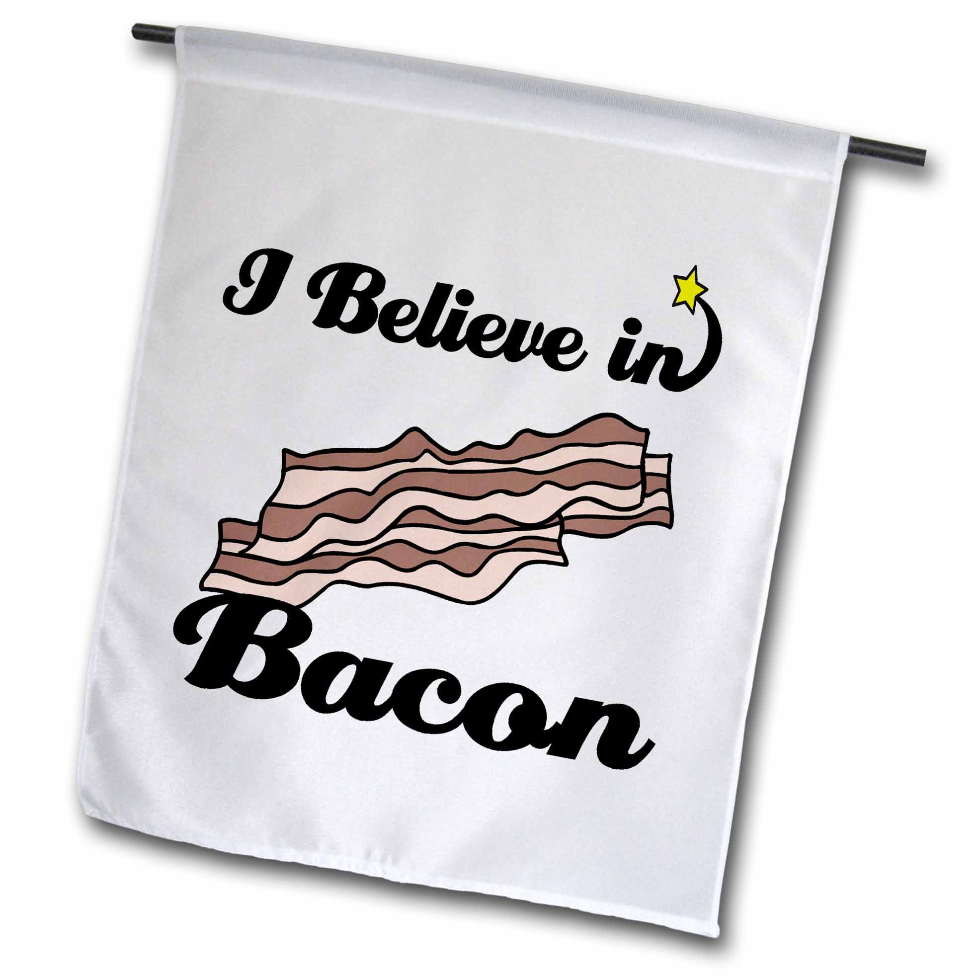 3dRose I Believe In Bacon Garden Flag, 12 by 18inch